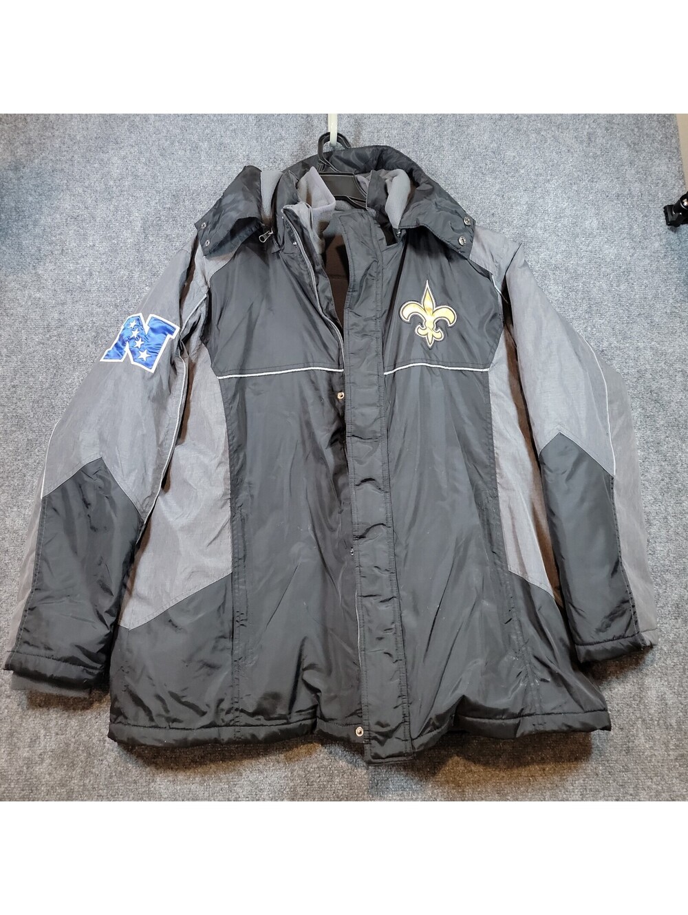 NFL Team Apparel New Orleans Saints 3in1 Systems Jacket Mens XXL Vest Coat 480